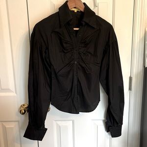 Catherine Malandrino Black Button-down Shirt Sz P